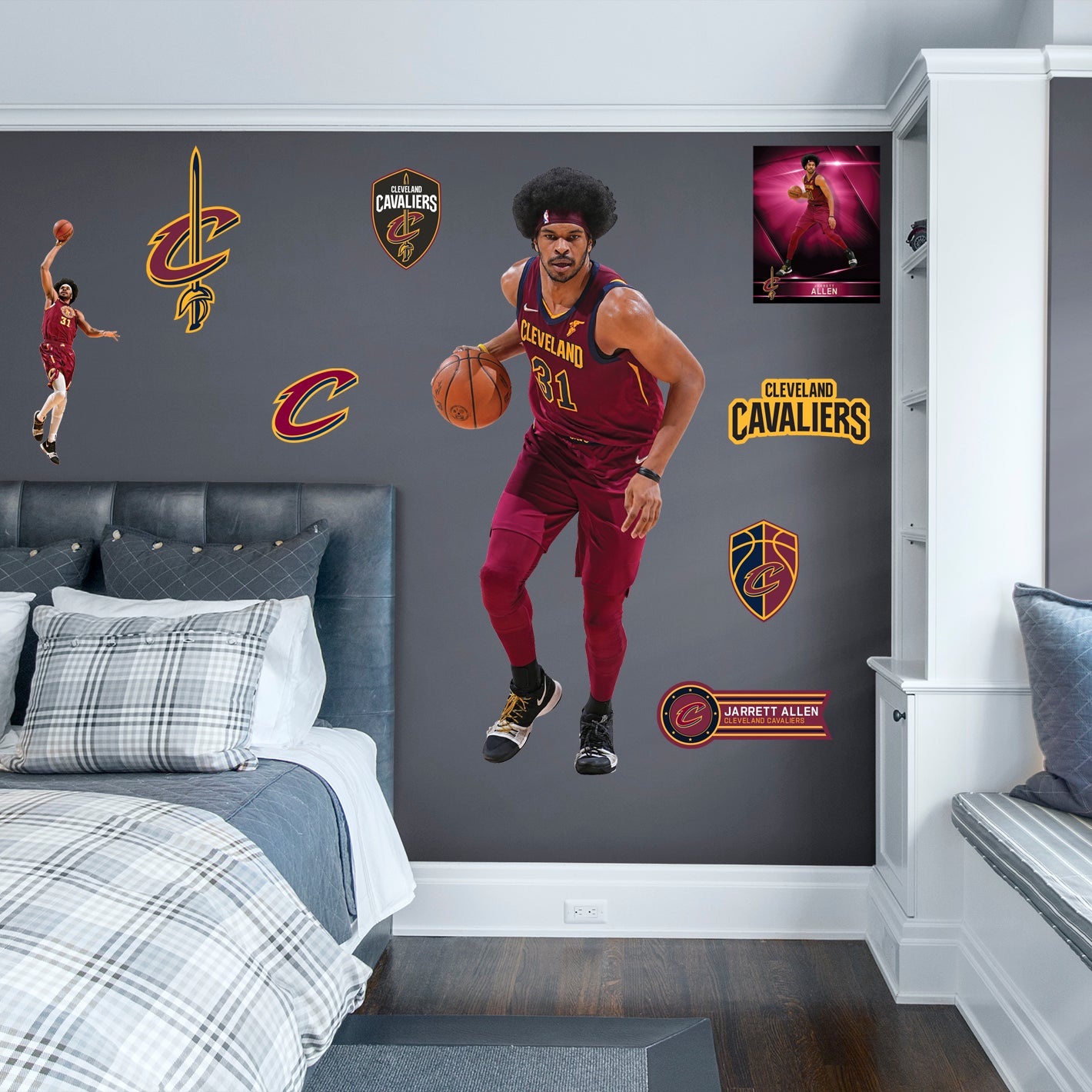 Cleveland Cavaliers: Jarrett Allen         - Officially Licensed NBA Removable     Adhesive Decal