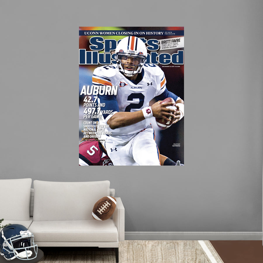 Cam Newton - December 2010 Sports Illustrated Cover - Peel & Stick Poster - Official NCAA - Auburn Tigers - Reusable Vinyl Wall Decal