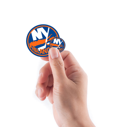 Sheet of 5 -New York Islanders:  2021 Logo Minis        - Officially Licensed NHL Removable    Adhesive Decal