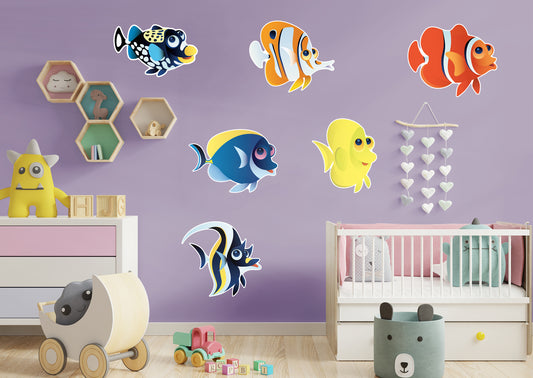 Nursery:  Six Friends Collection        -   Removable Wall   Adhesive Decal