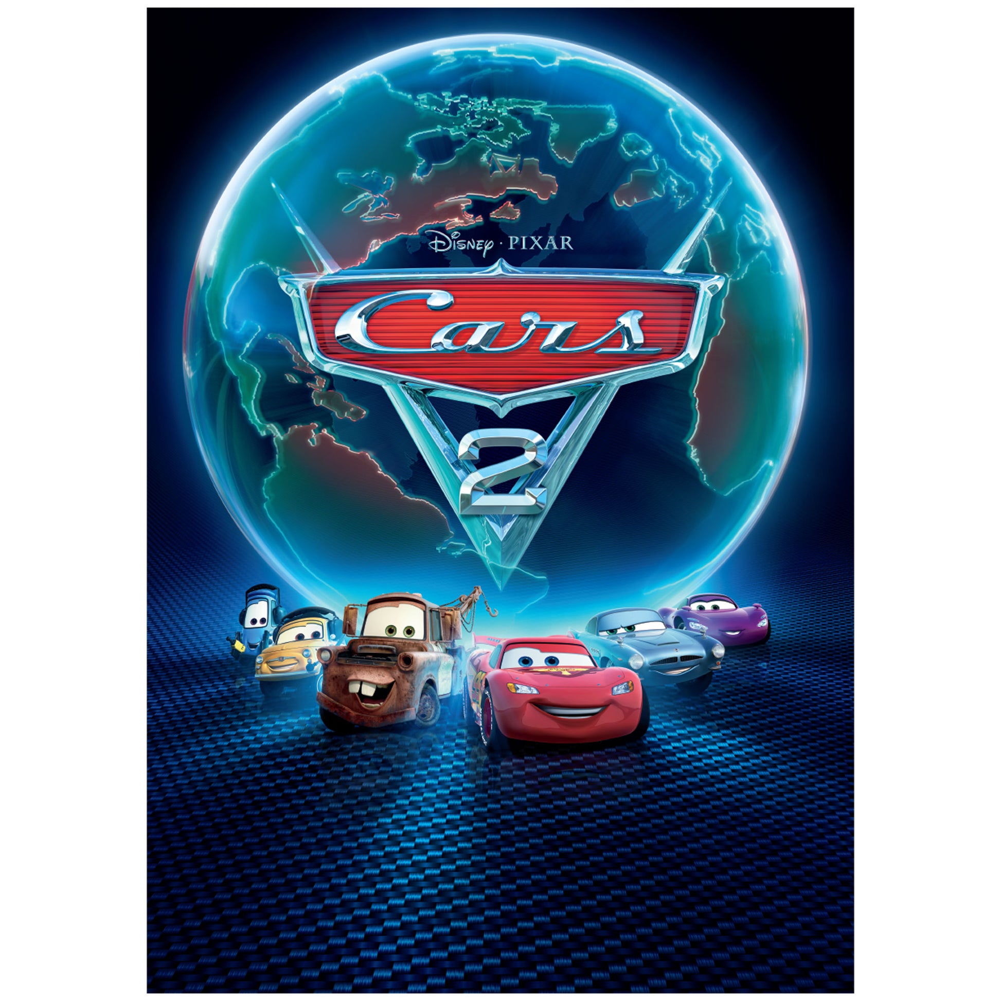 Cars 2: Movie Poster Mural - Disney Removable Wall Adhesive Wall Decal Giant 34W x 52H