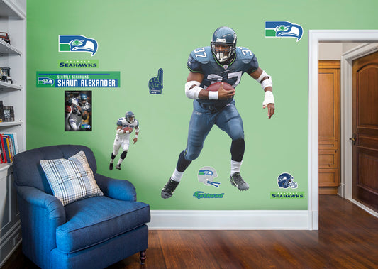 Seattle Seahawks: Shaun Alexander  Legend        - Officially Licensed NFL Removable Wall   Adhesive Decal