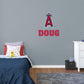 Los Angeles Angels: Los Angeles Angels Stacked Personalized Name Red Text PREMASK - Officially Licensed MLB Removable Adhesive Decal