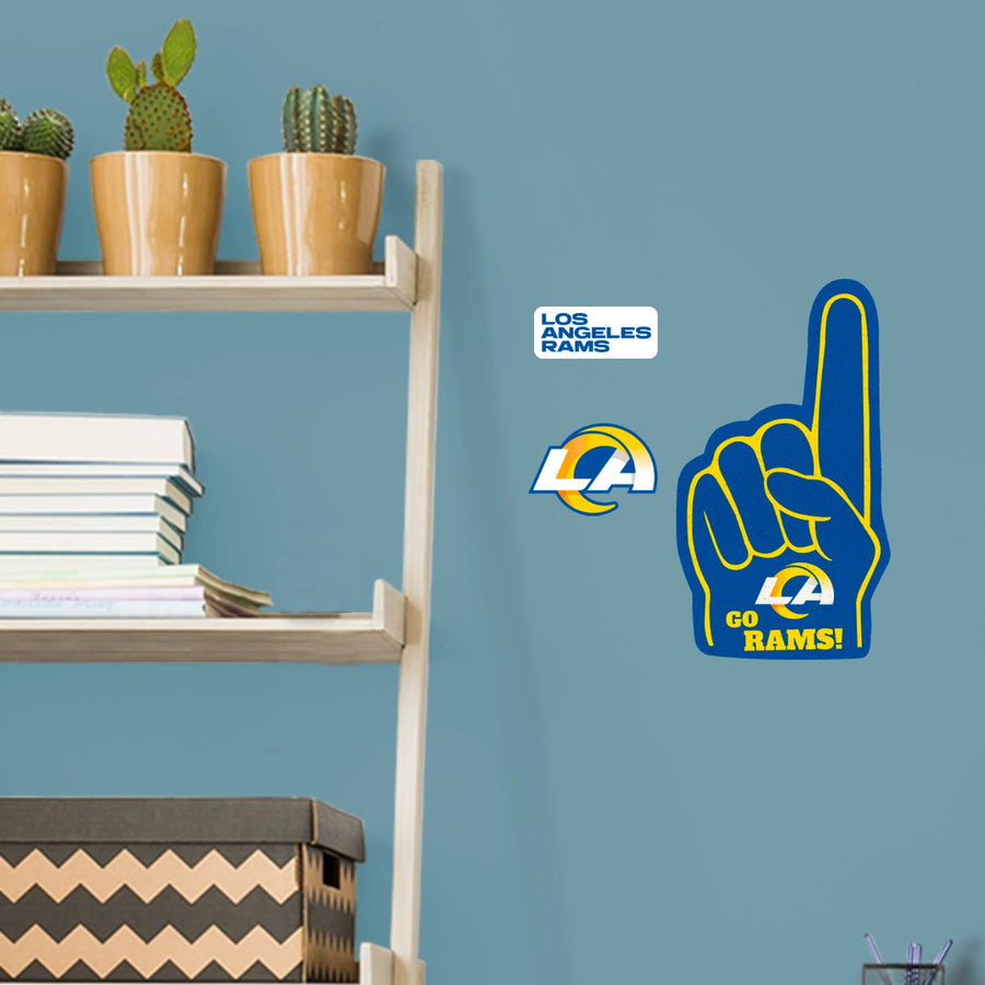 Los Angeles Rams - RealBig Foam Finger Collection - Official NFL - Reusable Vinyl Wall Decals