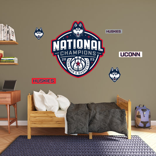 UConn Huskies:  2023 Basketball Champions Logo        - Officially Licensed NCAA Removable     Adhesive Decal