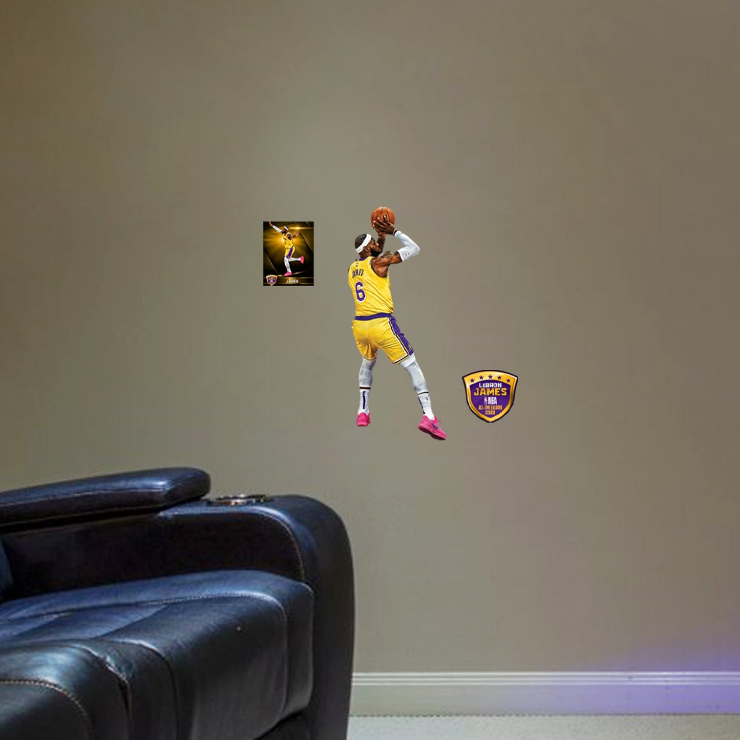 Los Angeles Lakers: LeBron James All-Time Scoring Leader Shot - Officially Licensed NBA Removable Adhesive Decal
