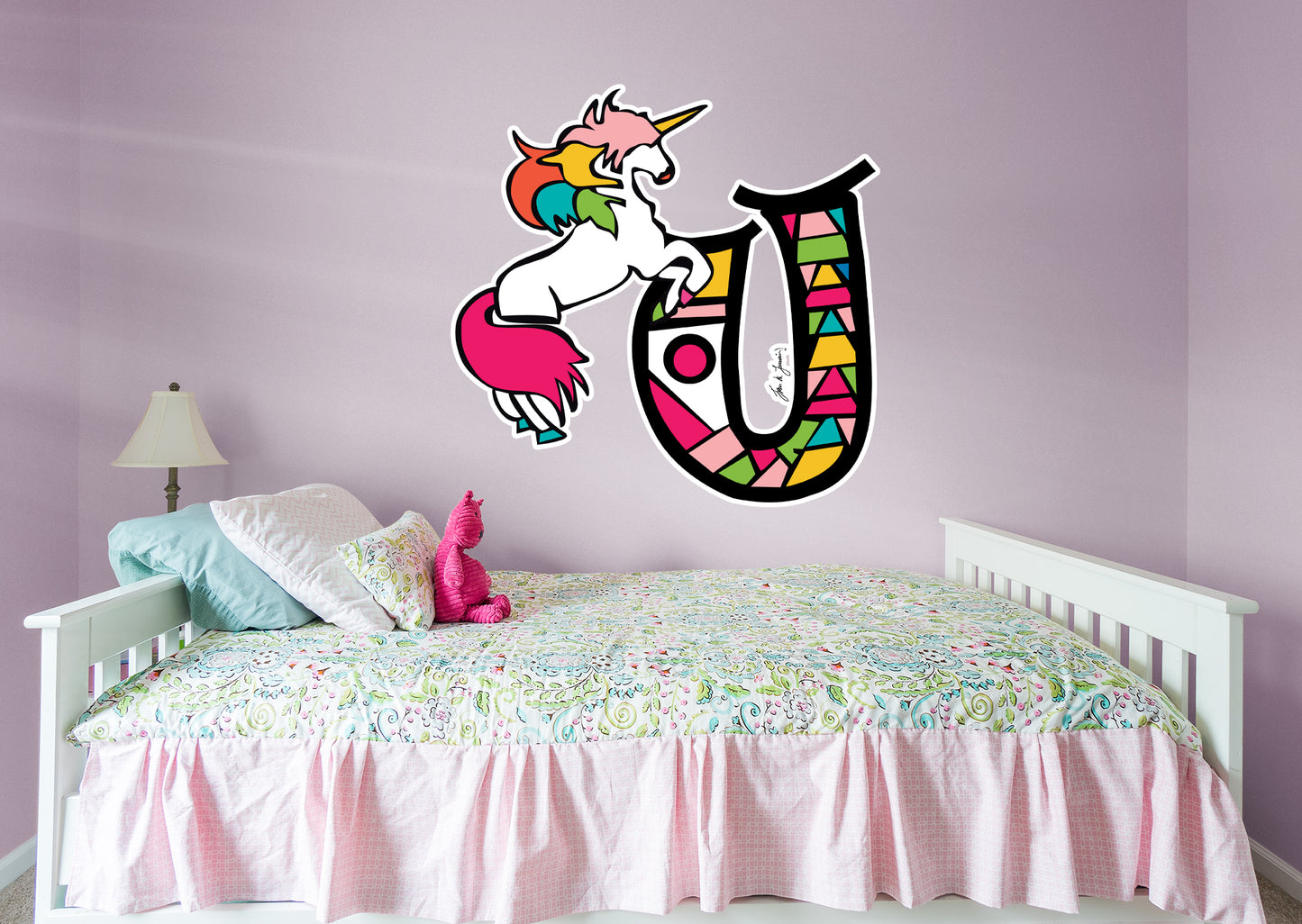 Dream Big Art:  U For Unicorn Icon        - Officially Licensed Juan de Lascurain Removable     Adhesive Decal