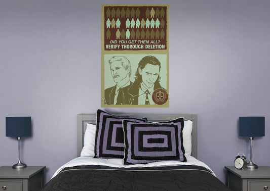 Loki Series:  Verify Through Deletion Mural        - Officially Licensed Marvel Removable Wall   Adhesive Decal