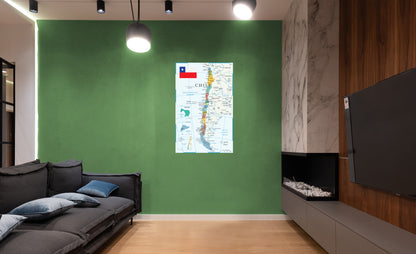 Maps of South America: Chile Mural        -   Removable     Adhesive Decal