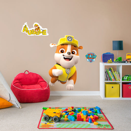 Paw Patrol: Rubble RealBig        - Officially Licensed Nickelodeon Removable     Adhesive Decal