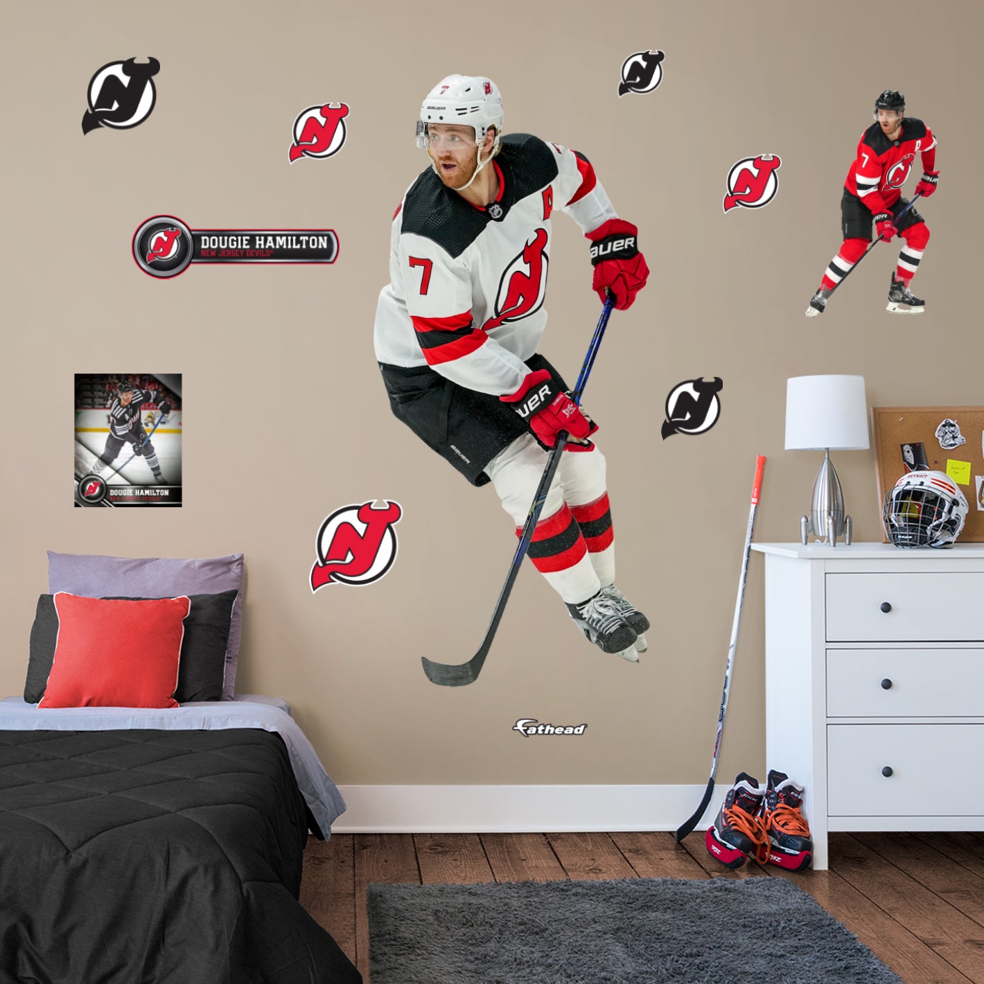 New Jersey Devils: Dougie Hamilton 2021        - Officially Licensed NHL Removable     Adhesive Decal