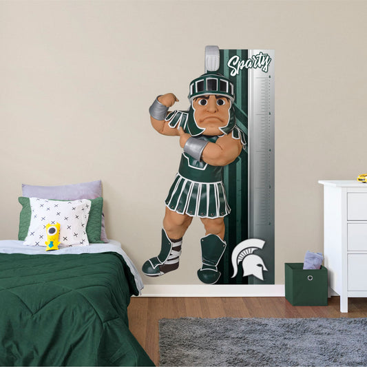 Michigan State Spartans: Sparty Mascot Growth Chart - Officially Licensed Removable Wall Decal