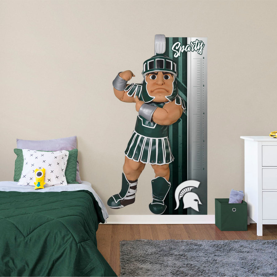 Sparty Mascot - Growth Chart - Official Michigan State University - Michigan State Spartans - Reusable Vinyl Wall Decal