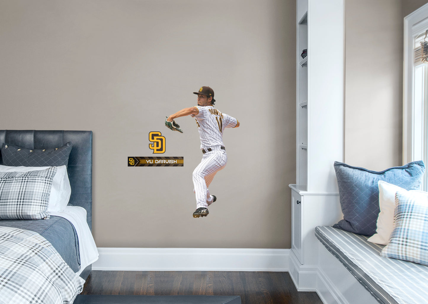 San Diego Padres: Yu Darvish         - Officially Licensed MLB Removable Wall   Adhesive Decal