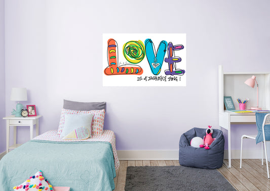 Dream Big Art:  Love Is A Beautiful Thing Mural        - Officially Licensed Juan de Lascurain Removable Wall   Adhesive Decal