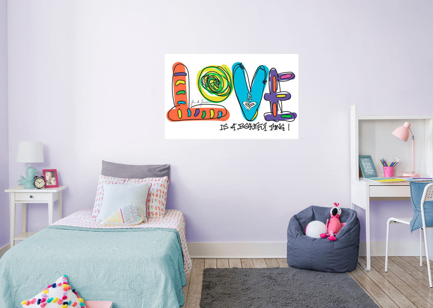 Dream Big Art:  Love Is A Beautiful Thing Mural        - Officially Licensed Juan de Lascurain Removable Wall   Adhesive Decal