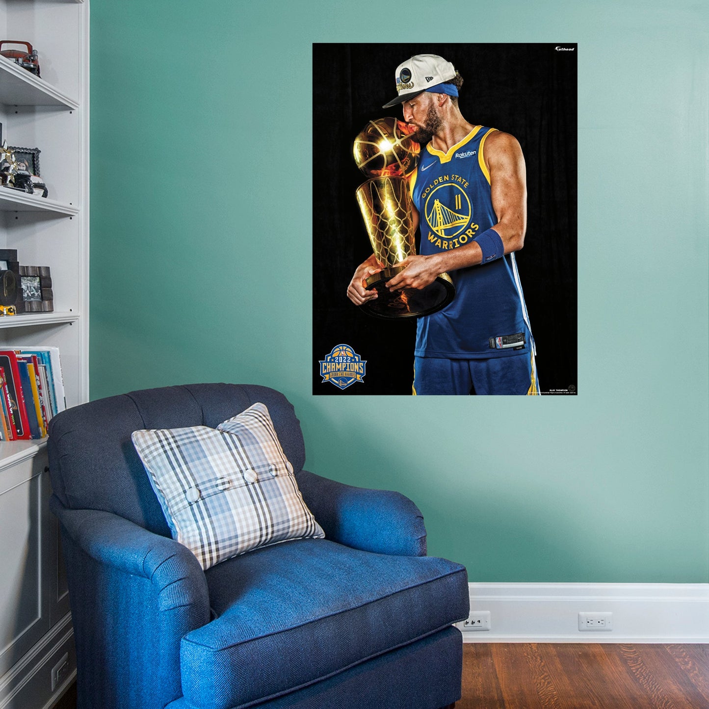 Golden State Warriors: Klay Thompson 2022 Champion Trophy Poster - Officially Licensed NBA Removable Adhesive Decal