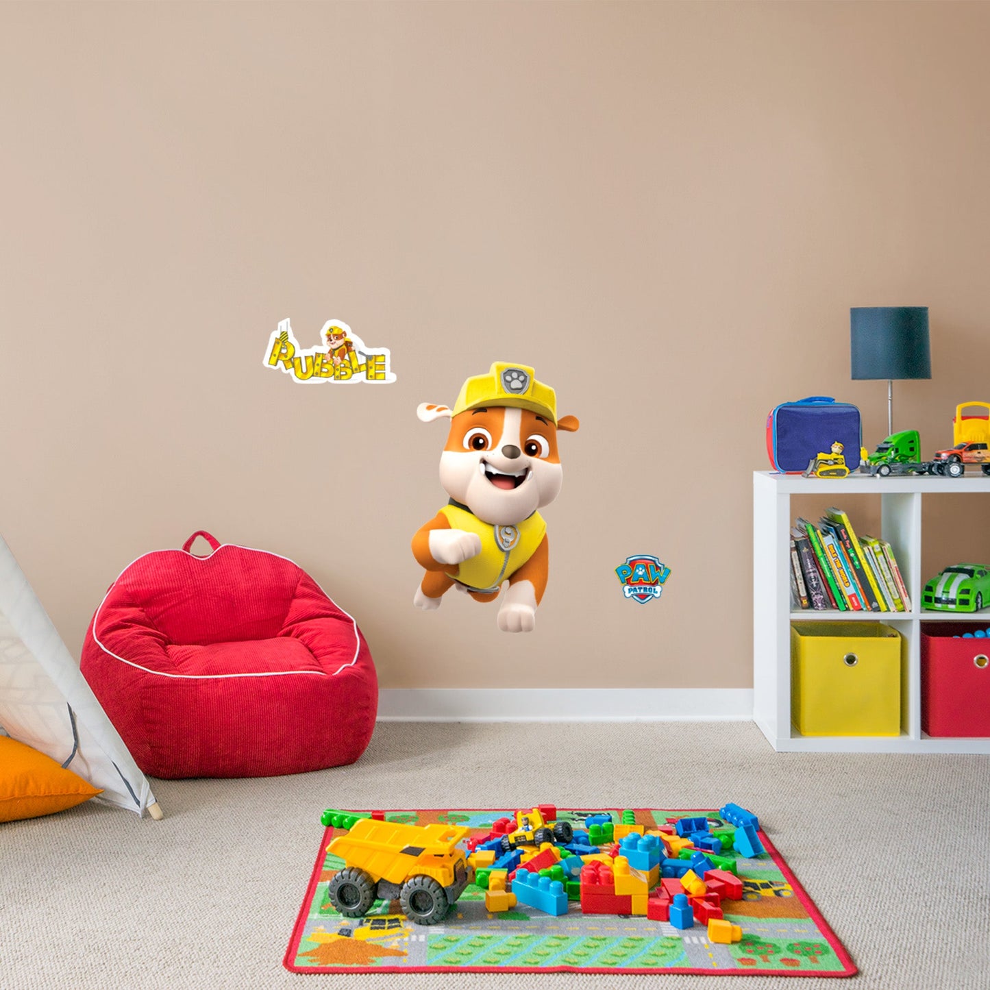 Paw Patrol: Rubble RealBig - Officially Licensed Nickelodeon Removable Adhesive Decal