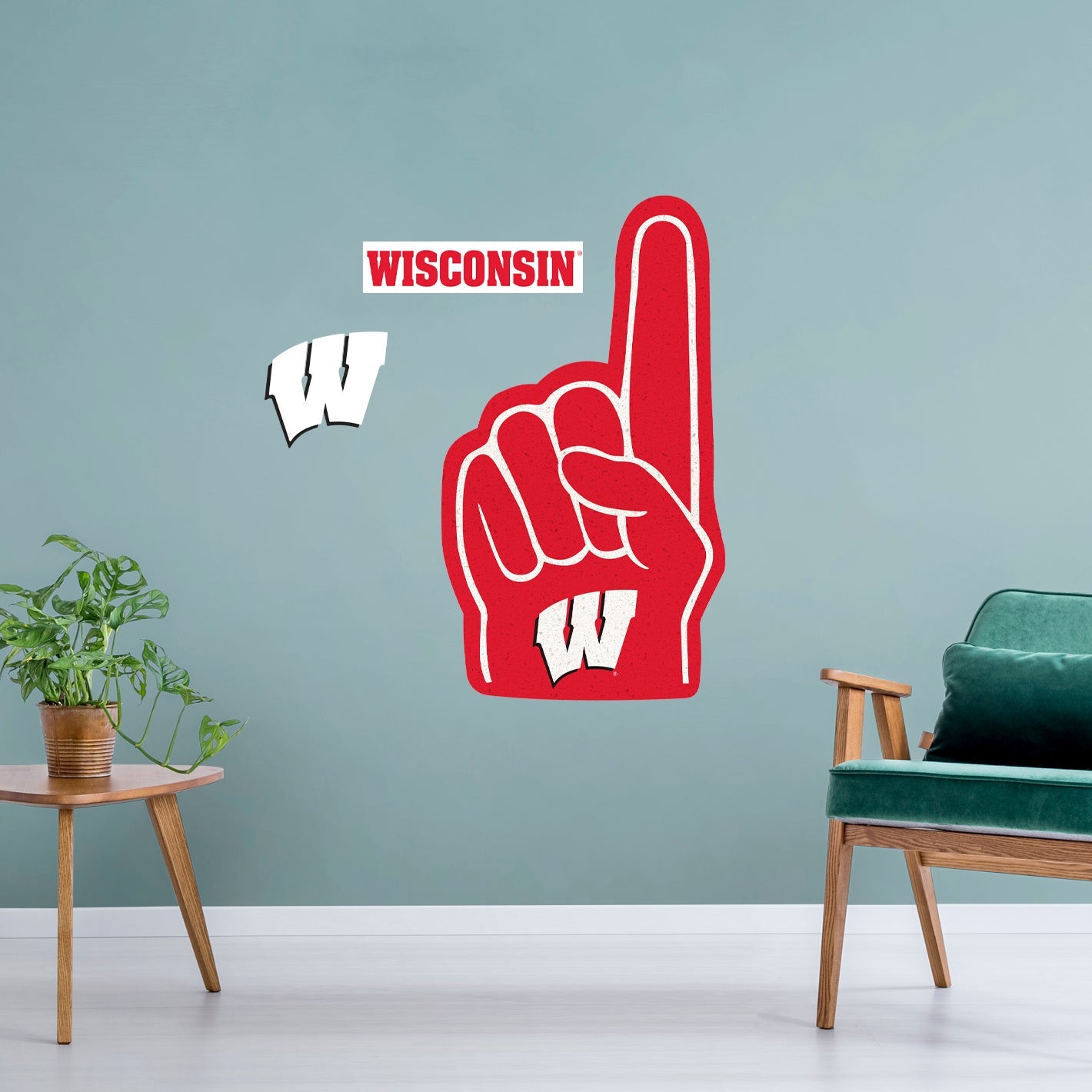 Wisconsin Badgers: Foam Finger - Officially Licensed NCAA Removable Adhesive Decal