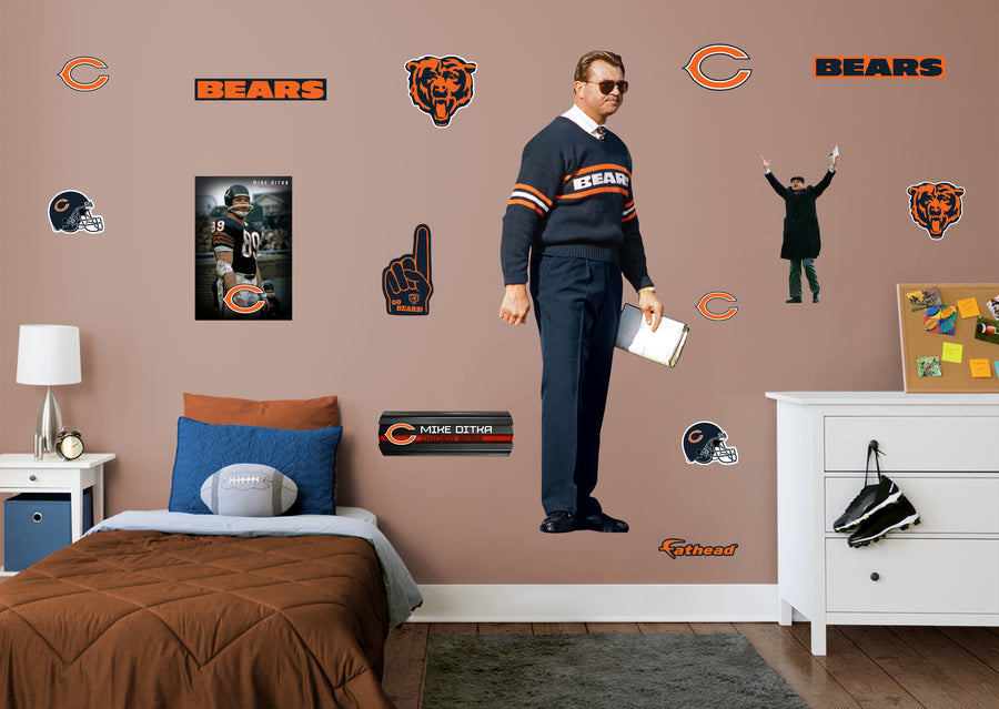 Mike Ditka - RealBig Legend Collection - Official NFL - Chicago Bears - Reusable Vinyl Wall Decals