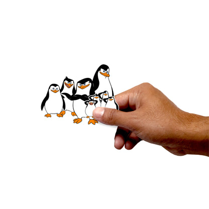 Sheet of 5 -Madagascar:  Penguins Minis        - Officially Licensed NBC Universal Removable    Adhesive Decal