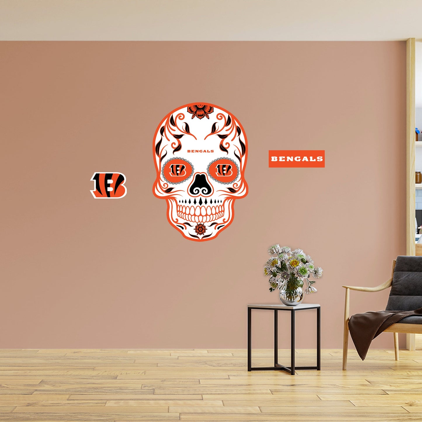 Cincinnati Bengals: Skull - Officially Licensed NFL Removable Adhesive Decal