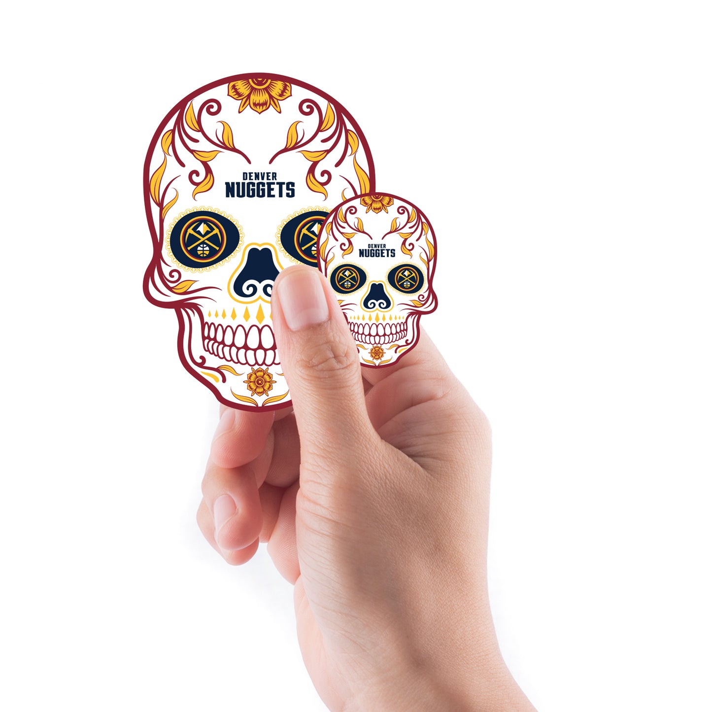 Sheet of 5 -Denver Nuggets:  2022 Skull Minis        - Officially Licensed NBA Removable     Adhesive Decal