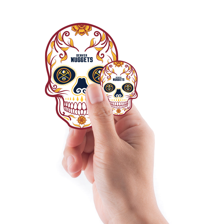 Denver Nuggets - 5 Sugar Skull Logo Minis (Mixed Sizes) - Official NBA - Reusable Vinyl Decals