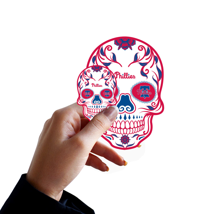 Philadelphia Phillies - 5 Sugar Skull Logo Minis (Mixed Sizes) - Official MLB - Reusable Vinyl Decals