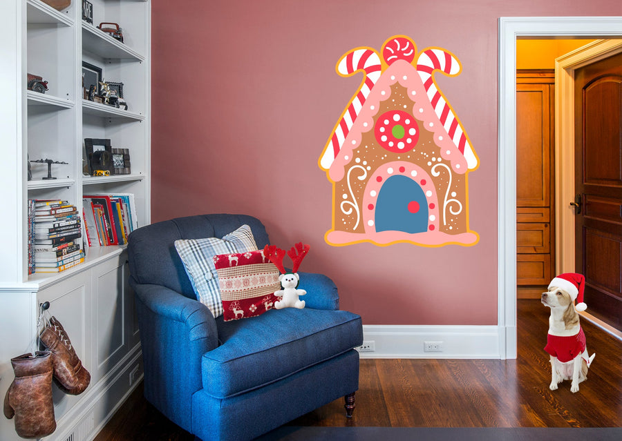 Christmas: Gingerbread House Icon - Removable Adhesive Decal