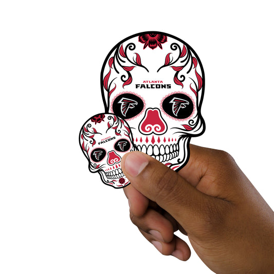 Sheet of 5 -Atlanta Falcons:   Skull Minis        - Officially Licensed NFL Removable     Adhesive Decal