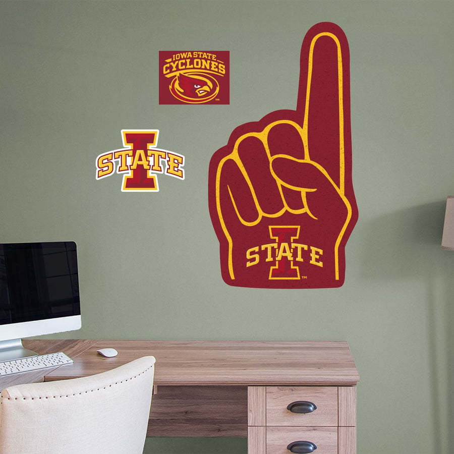 Iowa State Cyclones - RealBig Foam Finger Collection - Official NCAA - Reusable Vinyl Wall Decals