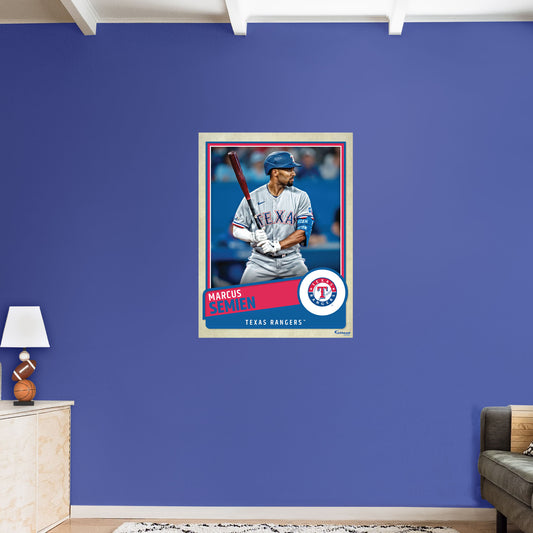 Texas Rangers: Marcus Semien  Poster        - Officially Licensed MLB Removable     Adhesive Decal