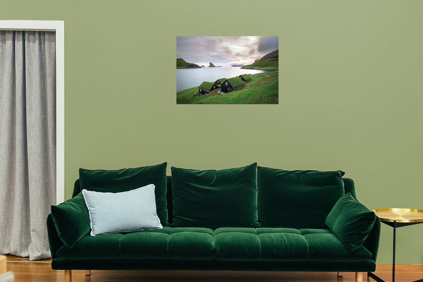 Popular Landmarks: Faroe Islands Realistic Poster - Removable Adhesive Decal