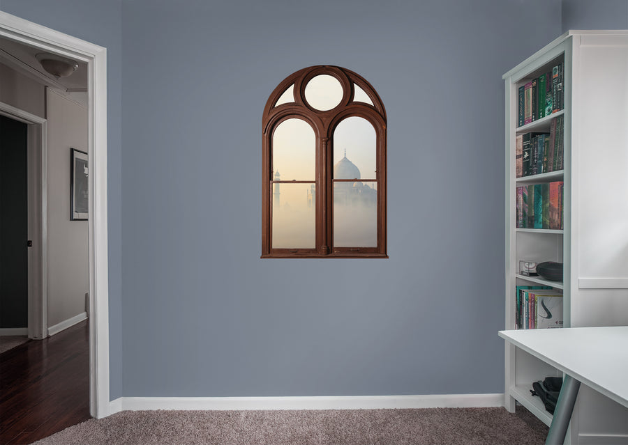 New Wonders: Taj Mahal Pastel Instant Windows        -   Removable Wall   Adhesive Decal