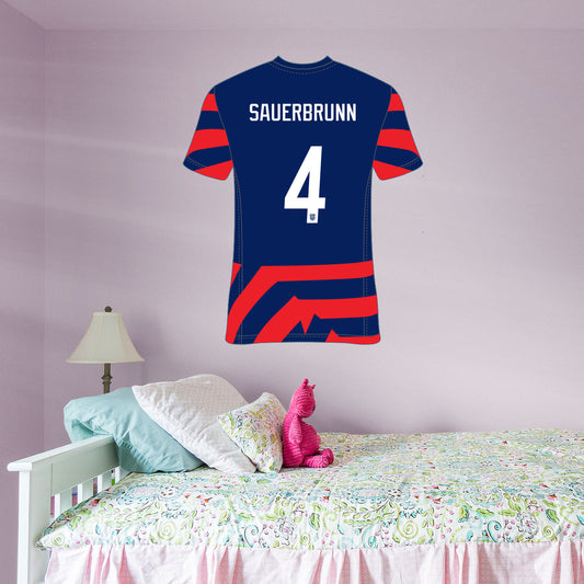 Becky Sauerbrunn Jersey Graphic Icon - Officially Licensed USWNT Removable Adhesive Decal