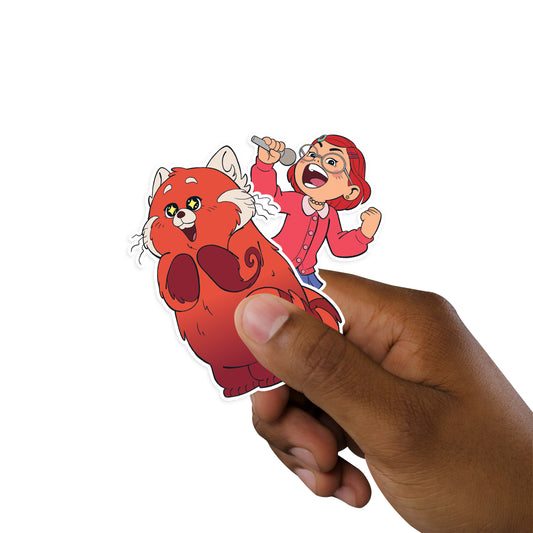 Sheet of 4 -Sheet of 4 -Turning Red: Meilin & Red Panda Group Two Minis        - Officially Licensed Disney Removable     Adhesive Decal