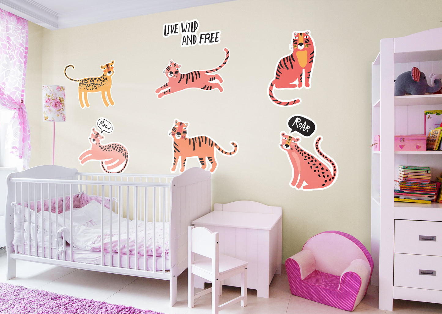 Jungle:  Live Wild and Free Collection        -   Removable Wall   Adhesive Decal