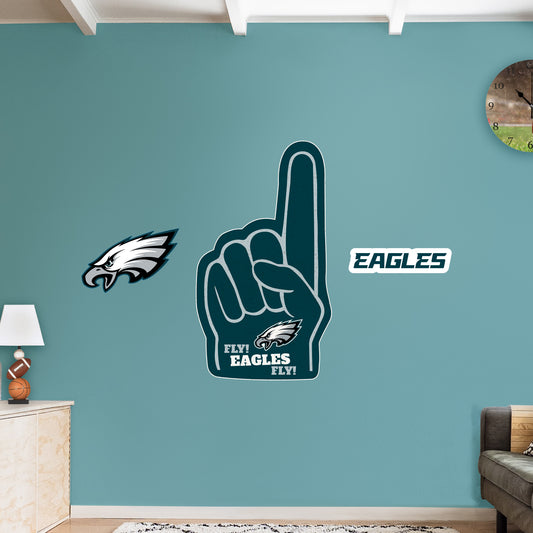 Philadelphia Eagles:  2022 Foam Finger        - Officially Licensed NFL Removable     Adhesive Decal