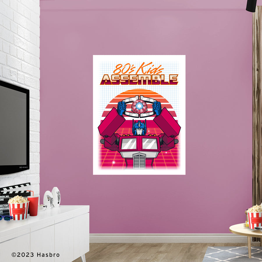 Optimus Prime - 80s Kids - Peel & Stick Poster - Official Hasbro - Transformers Classic - Reusable Vinyl Wall Decal