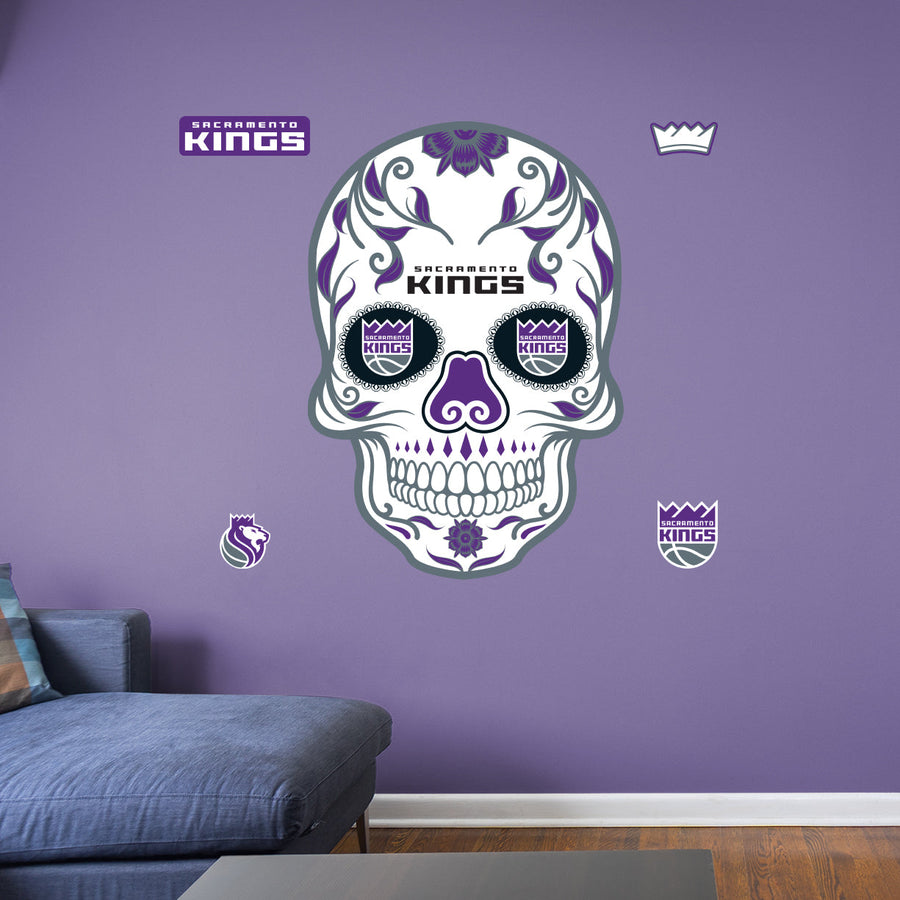 Sacramento Kings - RealBig Sugar Skull Collection - Official NBA - Reusable Vinyl Wall Decals