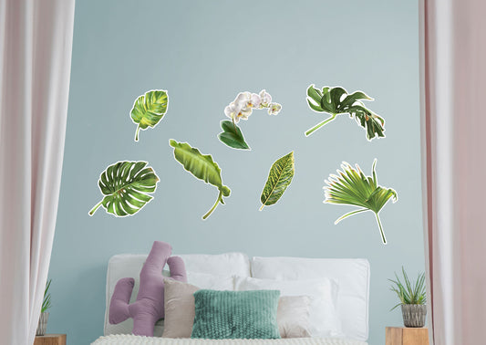 Seasons Decor:  Summer Tropical Plants Collection        -   Removable Wall   Adhesive Decal