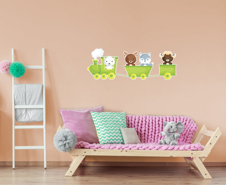 Nursery:  Green Train Icon        -   Removable Wall   Adhesive Decal
