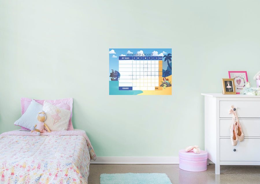Magical Creatures: Mermaid On shore Dry Erase        -   Removable Wall   Adhesive Decal