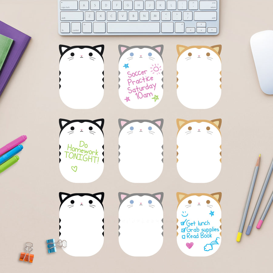 Sticky Notes: Curious Kittens - Removable Dry Erase Vinyl Decal