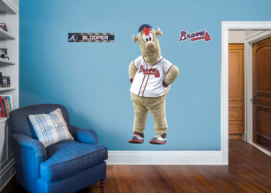 Atlanta Braves: Blooper  Mascot        - Officially Licensed MLB Removable Wall   Adhesive Decal