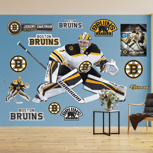 Boston Bruins: Jeremy Swayman 2021        - Officially Licensed NHL Removable     Adhesive Decal