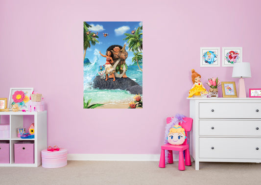 Moana: Maui and Moana         - Officially Licensed Disney Removable Wall   Adhesive Decal