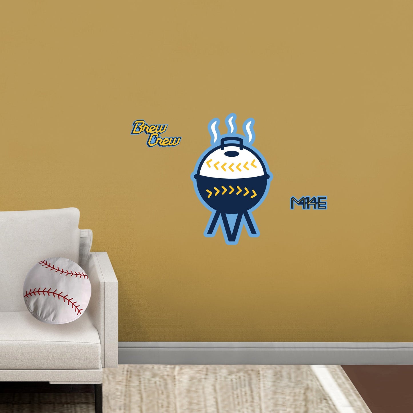 Milwaukee Brewers:   Grill City Connect Logo        - Officially Licensed MLB Removable     Adhesive Decal