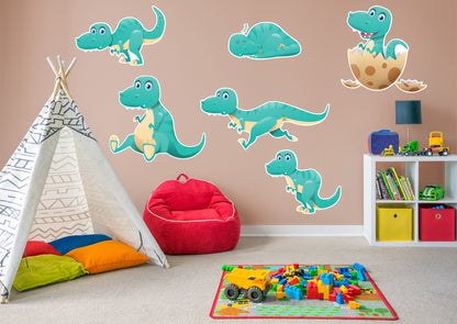Dinosaur:  Blue Dino Collection        -   Removable     Adhesive Decal